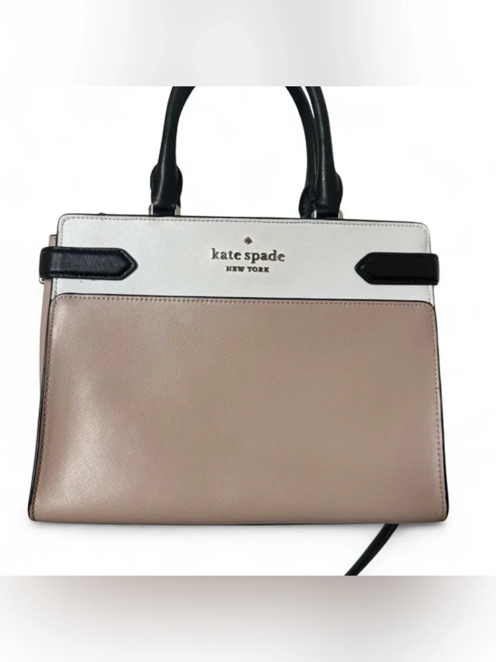 kate spade Two-Tone Black, White & Taupe Satchel